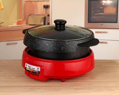 韩国乌龟电火锅 涮烤一体锅 麦饭石不粘煎涮锅电热锅烧烤锅电烤盘