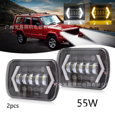 6X7 5X7方灯7寸方形55W头灯 牧马人YJ切诺基XJ卡车大灯