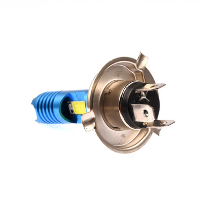 厂家供应摩托车LED大灯H6 H4带透镜恶魔眼COB前照灯泡 BA20D P15D