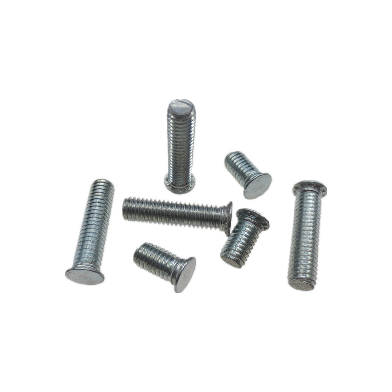 厂家批发压铆螺丝 碳钢加硬蓝锌钣金压板平圆头压铆螺钉量大从优