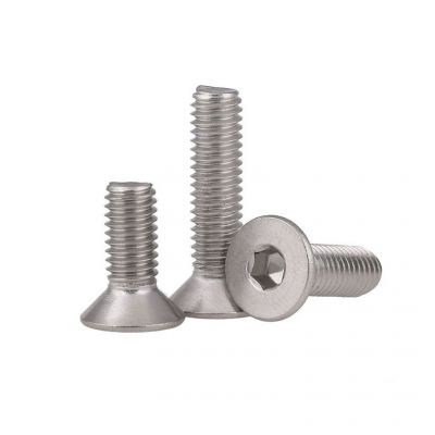 1/4英制304不锈钢沉头内六角螺丝2#4#细牙10#-32美制平头螺栓批发