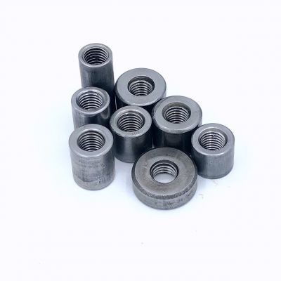 铁本色加长圆柱螺母M8通孔外径16内螺纹长螺母圆柱焊接螺母