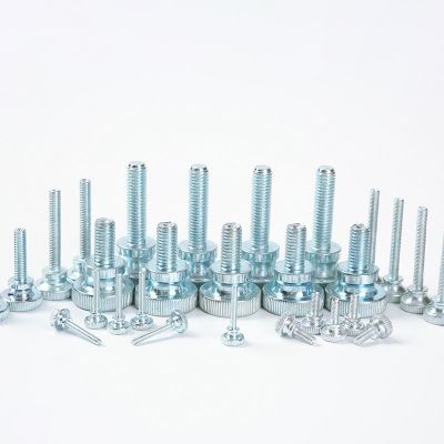 现货镀锌手拧螺丝 滚花高台氧化黑手拧螺丝批发GB834高头滚花螺栓