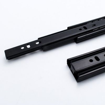 厂家直供 三节静音抽屉道轨 橱柜衣柜电脑桌托盘轨道导轨三节家装